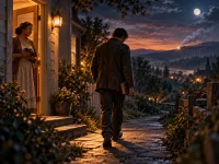 Moonlit Farewell by the Cottage.webp